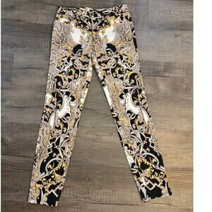 Y2K  Just Cavalli Gold Paisley Skinny Jeans Mid Rise L Studded Designer Denim